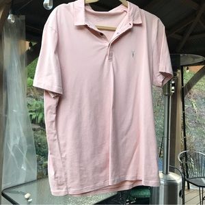 ALL SAINTS Polo Pink Polo Shirt